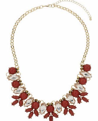 Dorothy Perkins Womens Red Petal Stone Necklace- Red DP49814747