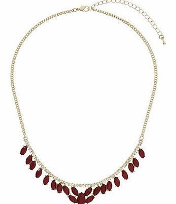 Dorothy Perkins Womens Red petal stone Necklace- Red DP49814846