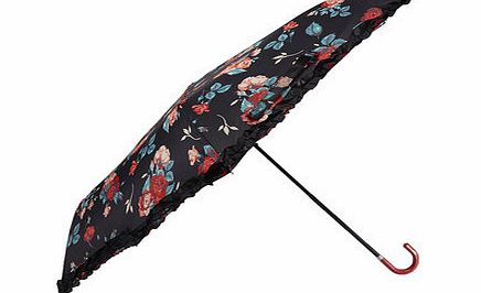 Dorothy Perkins Womens Red Rose Frill Crook Umbrella- Red