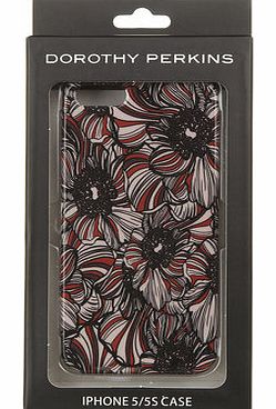 Womens Red Shine Floral iPhone Cover- Red