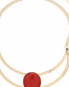 Dorothy Perkins Womens Red Stone Collar Necklace- Red DP49815610