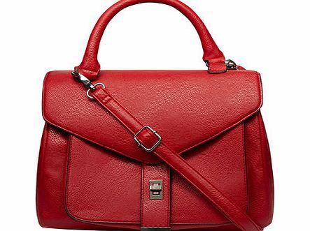 Dorothy Perkins Womens Red trapeze pocket satchel bag- Red