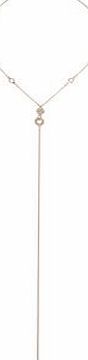 Dorothy Perkins Womens Rhinestone Gold Y Necklace- Gold DP49815922
