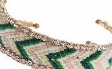 Dorothy Perkins Womens Rhinestone Green Pattern Cuff- Green