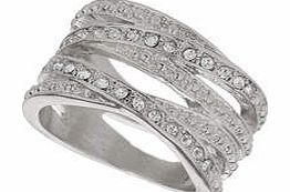 Dorothy Perkins Womens Rhinestone Stack Ring- Silver DP49814406