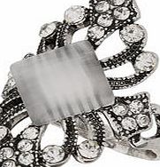 Dorothy Perkins Womens Rhinestone Statement Ring- White DP49815849
