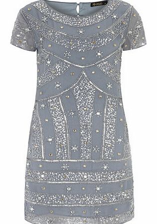 Dorothy Perkins Womens Rise Embellished Dress- Blue DP51001143