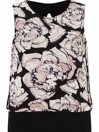 Dorothy Perkins Womens Rose double layer shell top- Black