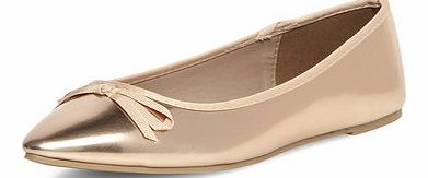 Dorothy Perkins Womens Rose gold pointed flat pumps- Rose Gold