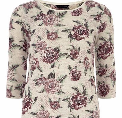 Dorothy Perkins Womens Rose Jersey Knit With Diamante Detailing-