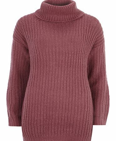 Dorothy Perkins Womens Rose Roll Neck Jumper- Pink DP55148833