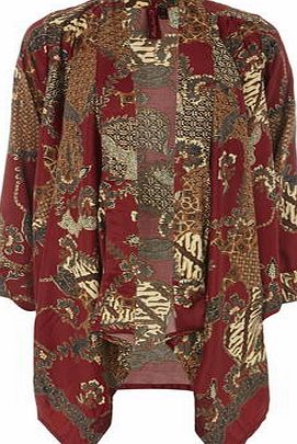 Dorothy Perkins Womens Ruby Rocks Burgundy Longline Kimono- Red