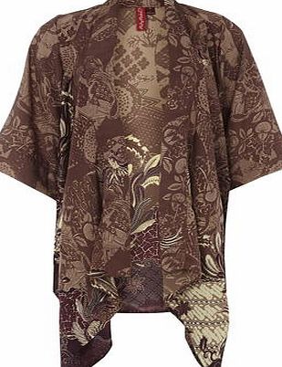 Dorothy Perkins Womens Ruby Rocks Deco Batik Wide Sleeve Kimono-