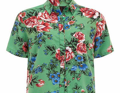 Womens Ruby Rocks Green Rose and Poppy Blouse-