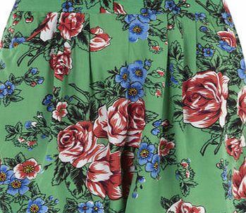 Dorothy Perkins Womens Ruby Rocks Green Rose and Poppy Culottes-