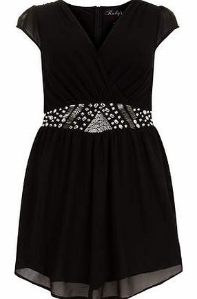 Dorothy Perkins Womens Rubys Closet Black Embellished Skater