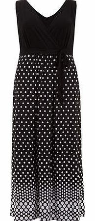 Womens Rubys Closet Black Spotted Maxi Dress-