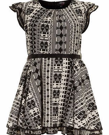 Dorothy Perkins Womens Rubys Closet Black White Aztec Dress-