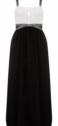 Womens Rubys Closet Cream Embellished Maxi