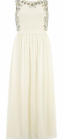 Dorothy Perkins Womens Scarlett B Champagne beaded maxi dress-