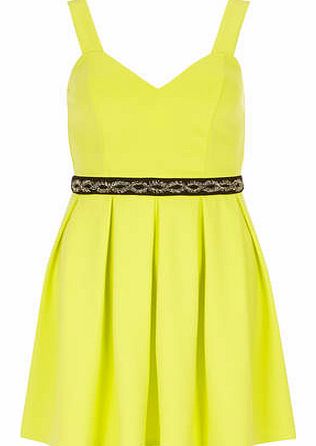 Dorothy Perkins Womens Scarlett B Lime embellished waist dress-