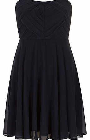 Dorothy Perkins Womens Scarlett B navy pleat bodice dress- Blue