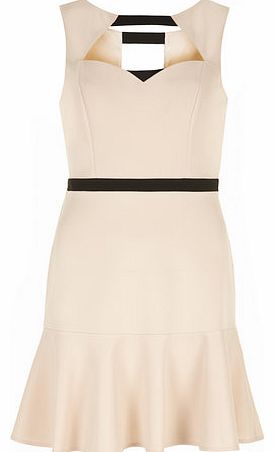 Dorothy Perkins Womens Scarlett B Nude peplum dress- White