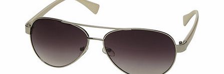 Dorothy Perkins Womens Silver Angel Aviator Sunglasses- Silver