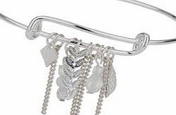 Dorothy Perkins Womens Silver Charm Bangle- Silver DP49815955