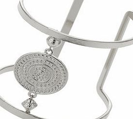 Dorothy Perkins Womens Silver Coin Open Cuff- Silver DP49815591
