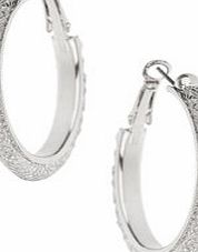 Dorothy Perkins Womens Silver Facet Tube Hoop Earring- Silver