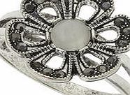 Dorothy Perkins Womens Silver Flower Stone Ring- Silver DP49815817