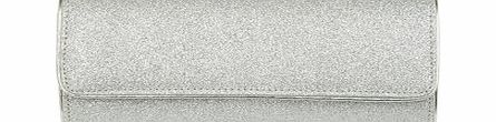Dorothy Perkins Womens Silver glitter clutch bag- Silver