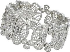 Dorothy Perkins, 1134[^]262015000709279 Womens Silver Lace Stretch Bracelet- Silver