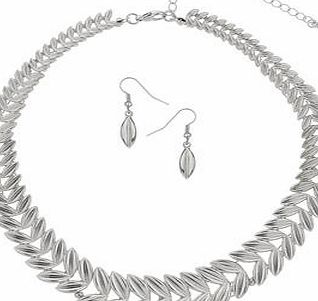 Dorothy Perkins Womens Silver Leaf Jewellery Set- Silver