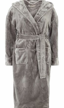Dorothy Perkins Womens Silver Luxury Hooded Dressing Gown-