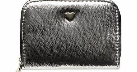 Dorothy Perkins Womens Silver mini zip around purse- Silver