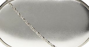Dorothy Perkins Womens Silver oval clutch bag- Silver DP22313260