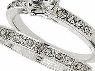 Dorothy Perkins Womens Silver Plated Sparkly Ring Pack Of Two-