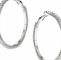 Dorothy Perkins Womens Silver Rhinestone Hoops- Silver DP49815959