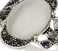 Dorothy Perkins Womens Silver Ring With Oval Stone- Silver