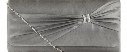Womens Silver satin clutch bag- Silver DP35222860