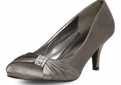 Dorothy Perkins Womens Silver satin court shoes- Silver DP35223060