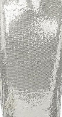 Dorothy Perkins Womens Silver Sequin Tube Skirt- Silver DP14600100