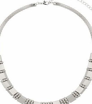 Dorothy Perkins Womens Silver Tube Square Necklace- Silver