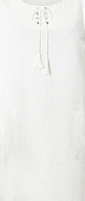 Dorothy Perkins Womens Sleeveless Tie Front Tunic- White