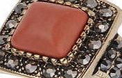 Dorothy Perkins Womens Square Stone Coral Ring- Coral DP49815900
