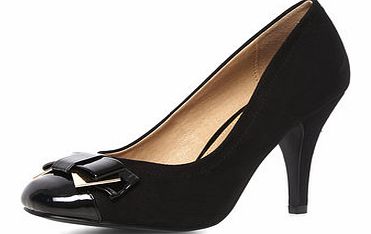 Womens Square toe comfort court shoes- Black