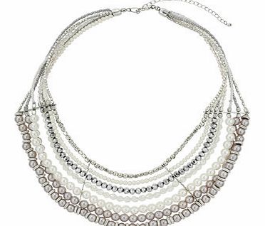 Dorothy Perkins Womens Stone and Bead Tassel Necklace- Red