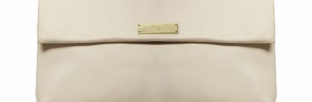 Dorothy Perkins Womens Stone foldover clutch bag- White DP18396982